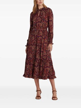 Lauren Ralph Lauren paisley-print midi dress - women - Polyester - 34 - Red