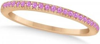 Allurez Pink Sapphire Accented Wedding Band 18k Rose Gold 0.21ct