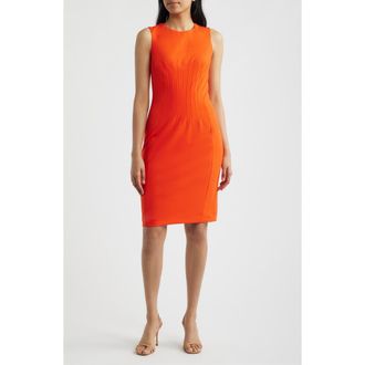 Anne Klein Jewel Neck Sheath Dress in Carrot at Nordstrom, Size 14