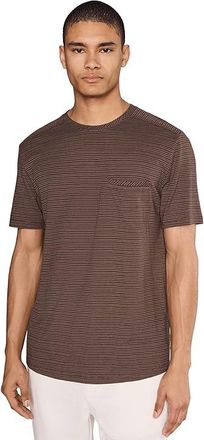 Royal Robbins Vacationer Short Sleeve T-Shirts Mens Workout Seal Brown Stripe : 2XL, Cotton/Hemp/Polyester