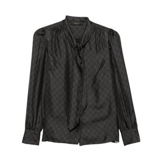 Gucci Fiocco Collo Blouse - Dames - Blouses - Zwart - M - Overhemden