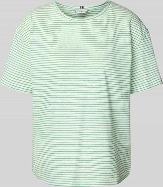 Tommy Hilfiger Relaxed Fit T-Shirt aus Leinen-Baumwoll-Mix in Hellgruen, Gr&ouml;&szlig;e L