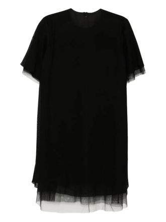 JNBY A-mesh jurk met korte mouwen - Zwart