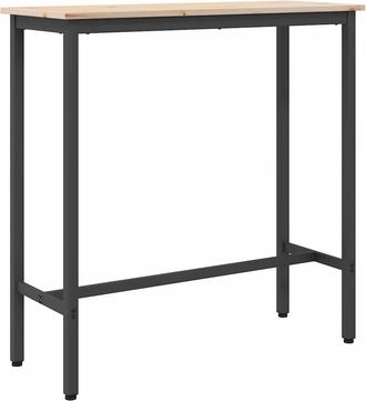 vidaXL Mesa Natural 100 X 40 X 101 Cm Madera Ingenierizada Y Acero Vidaxl