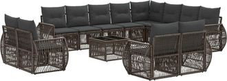 vidaXL Conjunto De Sof&aacute;s De Jard&iacute;n 13 Uds. Gris Y Gris Oscuro Vidaxl