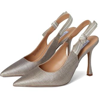 Steve Madden Womens Steve Madden Bri Pump Silver Glitter Pointed Toe Slingback ZAP2074