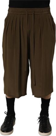 Dolce & Gabbana Pliss&eacute; Bermuda Shorts - Heren - Korte Broeken - Bruin - M - Korte Broeken