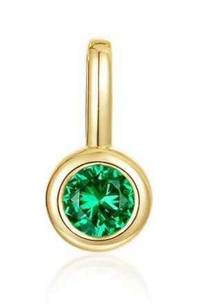 Lafonn Bezel Birthstone Charm Pendant in May - Green at Nordstrom