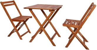 vidaXL 3 Piece Folding Bistro Set Solid Acacia Wood Vidaxl