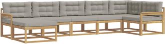 vidaXL Conjunto De Sof&aacute;s De Exterior 7 Uds. Blanco Y Gris Claro Vidaxl