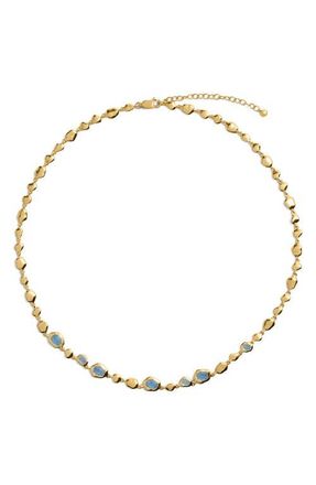 Monica Vinader Odyssey Stone Pebble Necklace in 18K Gold Vermeil /Aquamarine at Nordstrom