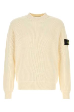 Stone Island Ivory Cotton Sweater