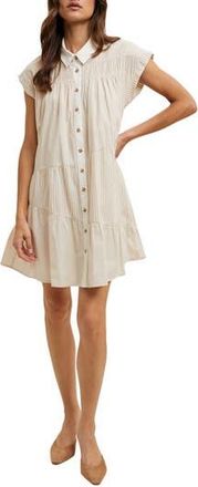 Wishlist Multistripe Minidress in Taupe/White at Nordstrom Rack, Size Medium