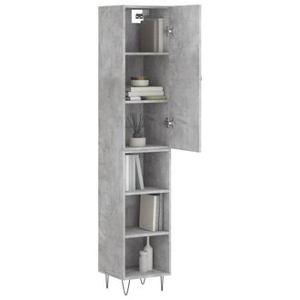 Berkfield Home Highboard Concrete Grey 34.5x34x180 cm Engineered Wood