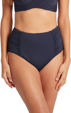 Sea Level Australia High Waist Gathered Side Swim Bottoms in Night Sky at Nordstrom, Size 10 Us