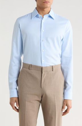 Nordstrom Extratrim Fit Light Blue Premium Cotton Dobby Dress Shirt in Blue Dove Dobby at Nordstrom, Size 16.5 - 32