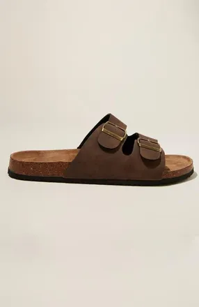 Cotton On Mens Double Buckle Sandal in Dark Chocolate at Nordstrom, Size 46