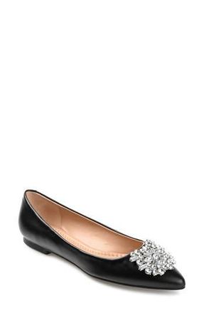 Journee Collection JOURNEE Renzo Embellished Flat in Black at Nordstrom Rack, Size 8