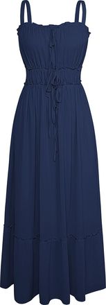 Grace Karin Blue Ladies Summer Dress Elegant A Line Maxi Dresses for Women UK Long Casual Summer Beach Sun Dresses XL