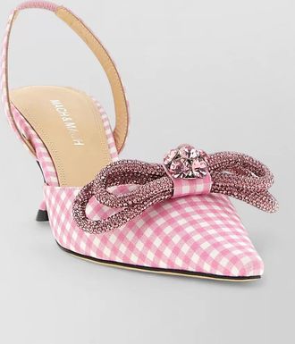 Mach & Mach slingback pumps double bow kitten heel