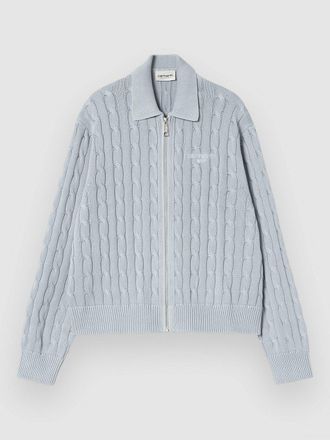 Carhartt Work in Progress Carter Strickjacke blue fog garment dyed