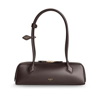 Alaia Le Teckel Medium Shoulder Bag - Dames - Schoudertassen - Bruin - ONE Size - Leer - Tassen