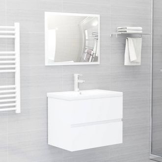 Berkfield Home Sink Cabinet with Built-in Basin White Engineered Wood