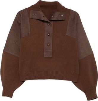 Sessun Button-up Panelled Sweater