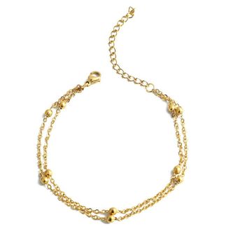 Generic Beads Charms Bracelets Gold Silver Color Stainless Steel Thin Chain & Link Womens Bracelets Jewelry Gifts Convenient Handled