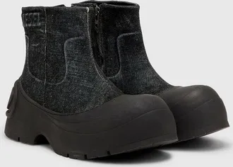 Diesel D-Donald - Denim ankle boots with wraparound rubber sole - Boots - Man - Black