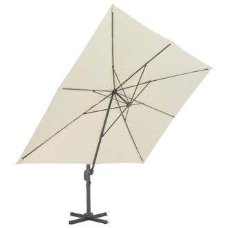 Berkfield Home Elegant Cantilever Umbrella with Aluminium Pole 400x300 cm Sand in Beige