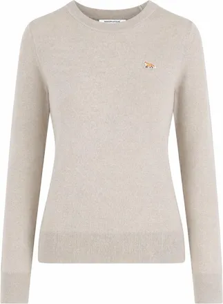 Maison Kitsun&eacute; Neutral Baby Fox Crew Neckline Sweater