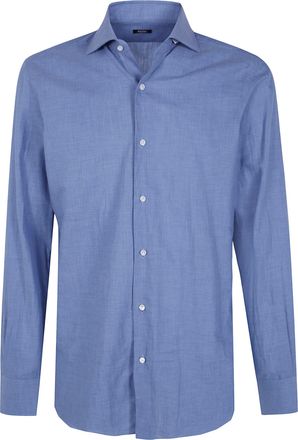 Barba Shirt Classic Light Blue Chevron Classic Shirt