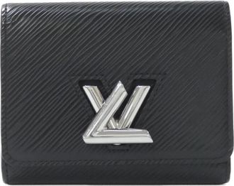 Louis Vuitton Black Leather Wallet (Tri-Fold) (Pre-Owned)