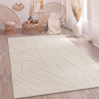 Paco Home Paco Home - Alfombra Salon De Habitacion Pelo Largo Nordica Boho Chic Abstract Felpa Beige 120x160 Cm