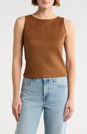 Renee C Faux Suede Sleeveless Top in Camel at Nordstrom Rack, Size X-Large