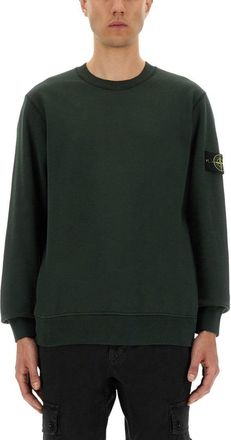 Stone Island Regular Fit Cotton Sweatshirt With Logo Patch