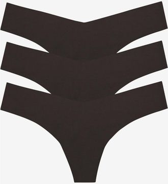 Commando Classic Solid Thong 3-Pack in Black at Nordstrom, Size X-Small