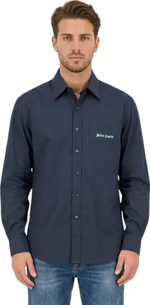 Palm Angels Navy Blue Regular Shirt