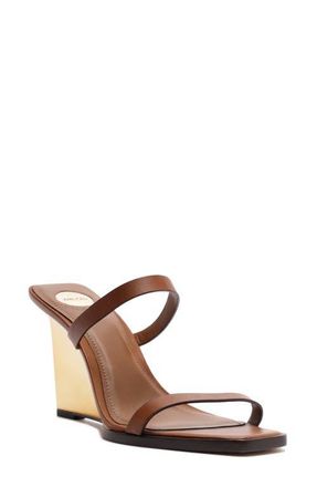 Arezzo Alex Wedge Slide Sandal in Warm Caramel at Nordstrom, Size 7.5