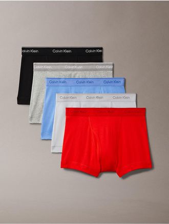 Calvin Klein Mens Cotton Classics 5-Pack Trunk - Blue - S