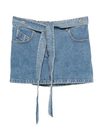 The Attico Mini-rok met ceintuur - Blauw