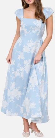 Blu Pepper Floral Jacquard Midi Dress in Light Blue at Nordstrom, Size Medium