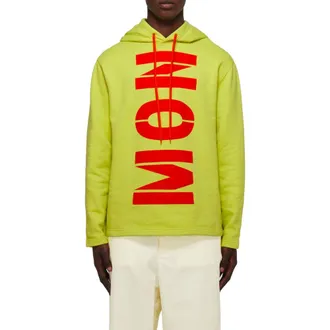 Moncler Logo-Printed Cotton Hoodie - Yellow