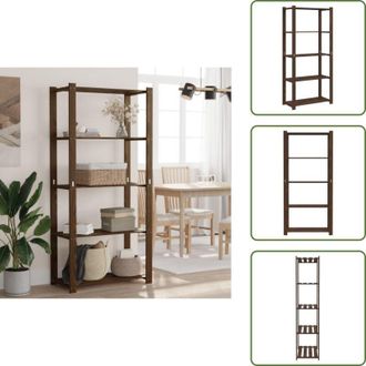 vidaXL Scaffale per cucina - vidaXL Scaffale a 5 Livelli Marrone 80x38x170 cm in Legno di Pino - Scaffale per cantina