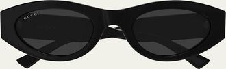 Gucci 52mm Acetate Oval Sunglasses