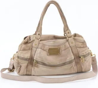 Marc Jacobs Beige Leather Handbag Shoulder Bag Tote Bag (Pre-Owned)