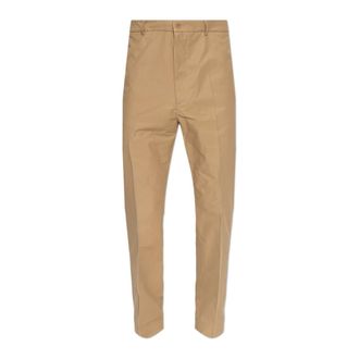 Moncler Straight Trousers, male, Beige, Size: 2XL Pleated Trousers