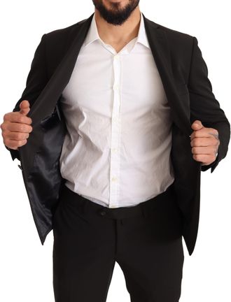 Domenico Tagliente Black Polyester Slim 2 Piece Set TAGLIENTE Mens Suit