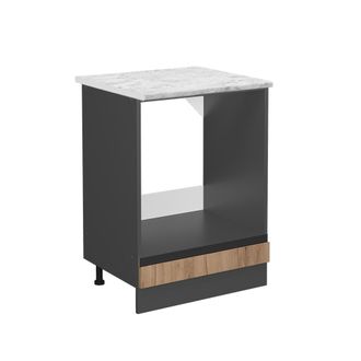 Vicco Armario Para Horno Empotrado R-line, Roble Dorado, 60 Cm Et M&aacute;rmol